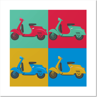 Vintage Italian Scooter Pop Art Illustration Posters and Art